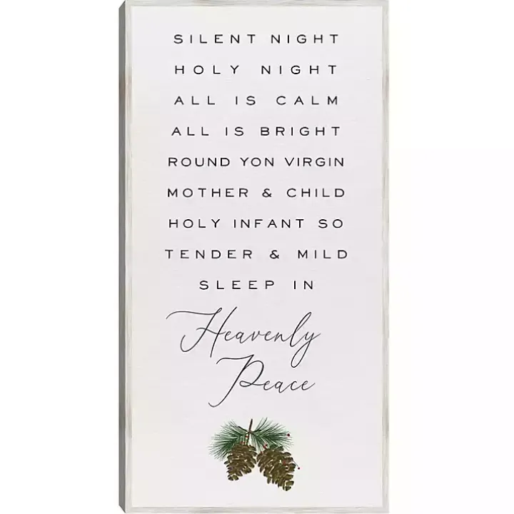 Silent Night Christmas Canvas Wall Plaque