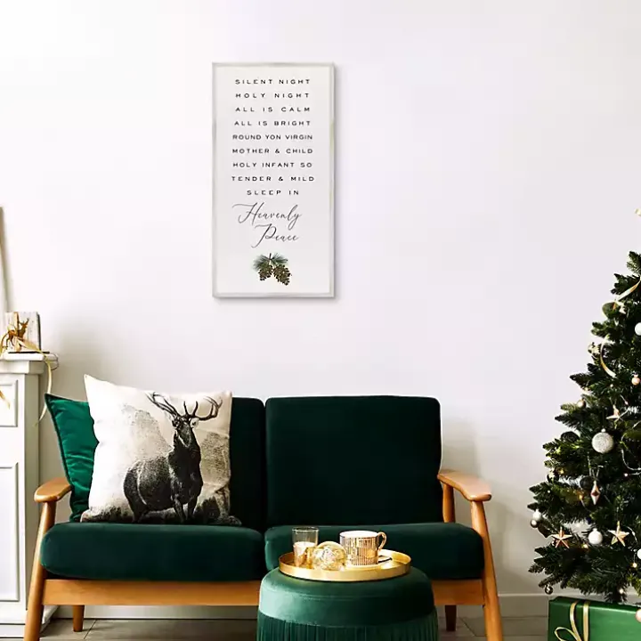 Silent Night Christmas Canvas Wall Plaque