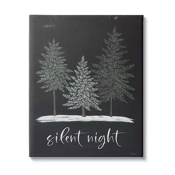 Silent Night Forest Canvas Wall Plaque