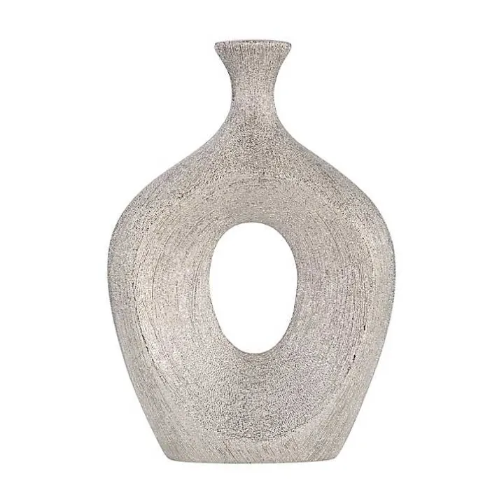 Silver Beaded Cut Out Vase