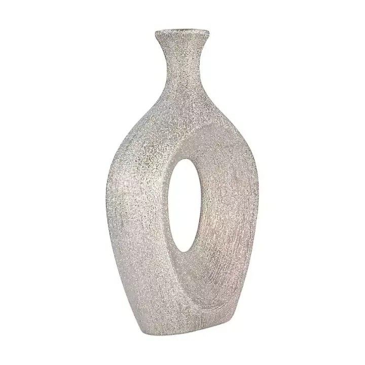 Silver Beaded Cut Out Vase