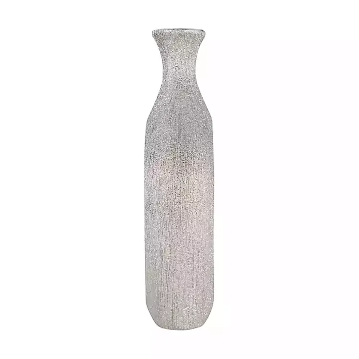 Silver Beaded Cut Out Vase