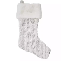 Silver Brushed Faux Fur Stocking