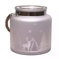 Silver Christmas Scene Lantern