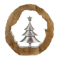 Silver Christmas Tree Wooden Frame Decoration