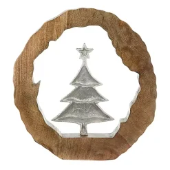 Silver Christmas Tree Wooden Frame Decoration