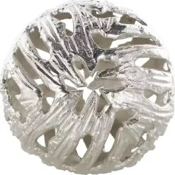 Silver Cut-Out Metal Orbs, Set of 3