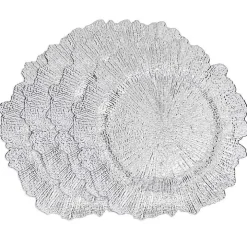 Silver Elegance Starburst Chargers, Set of 4