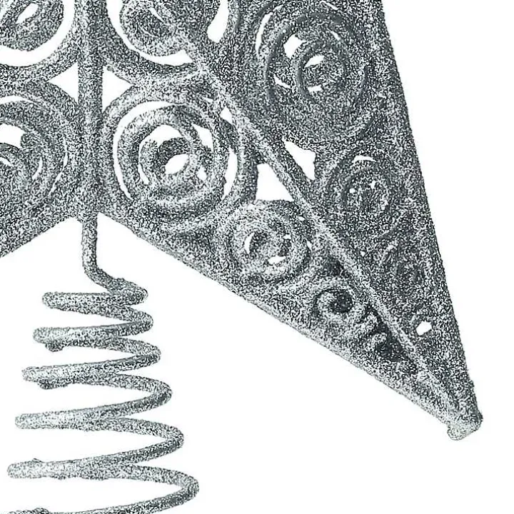 Silver Glitter Classic Star Tree Topper