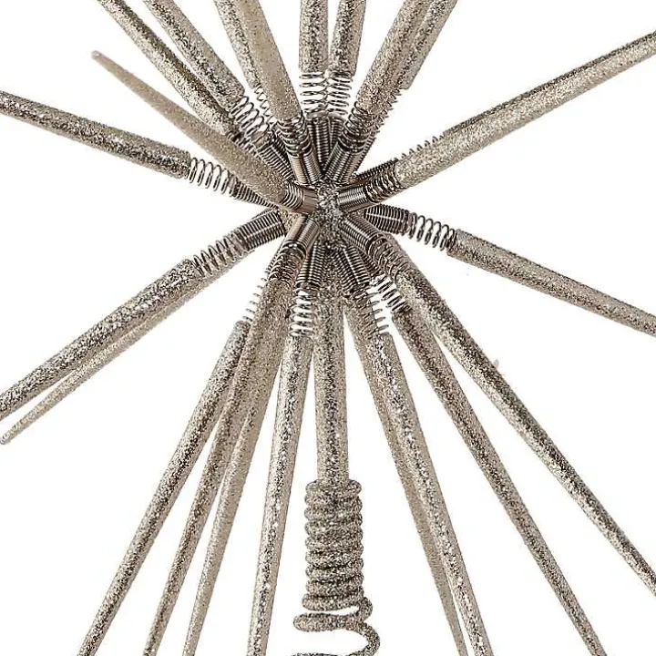Silver Glitter Starburst Tree Topper