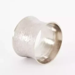 Silver Hammered Metal Napkin Rings, Set of 4