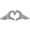 Silver Hand Heart Figurine