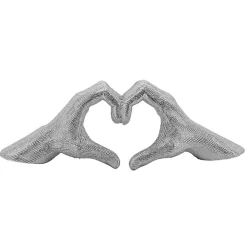 Silver Hand Heart Figurine