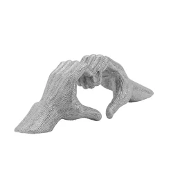 Silver Hand Heart Figurine
