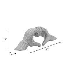 Silver Hand Heart Figurine