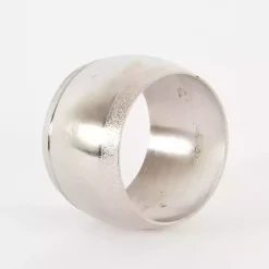 Silver Metal Round Napkin Rings, Set of 4
