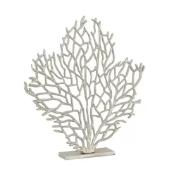 Silver Metallic Coastal Branch Statue