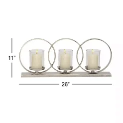 Silver Overlapping Halo Hurricane Candle Runner