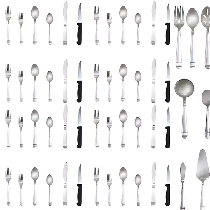 Silver Stainless Steel 55-pc. Flatware Set