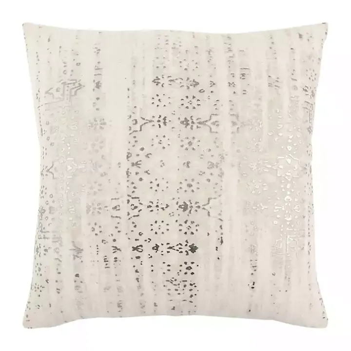 Silver Stripe Cotton Pillow