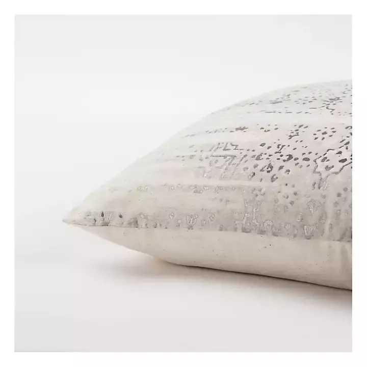 Silver Stripe Cotton Pillow