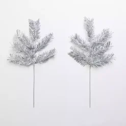 Silver Tinsel Picks, Set of 2