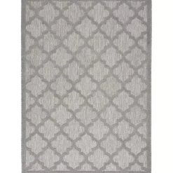 Silver Trellis Indoor/Outdoor Area Rug, 5x7