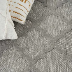 Silver Trellis Indoor/Outdoor Area Rug, 5x7