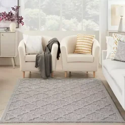 Silver Trellis Indoor/Outdoor Area Rug, 5x7