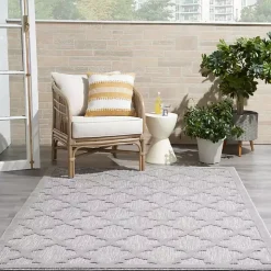 Silver Trellis Indoor/Outdoor Area Rug, 5x7