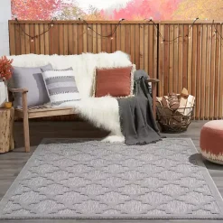 Silver Trellis Indoor/Outdoor Area Rug, 5x7