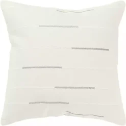 Silver Woven Lines Throw Pillow