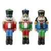Sitting Nutcrackers Stocking Holders, Set of 3