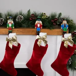 Sitting Nutcrackers Stocking Holders, Set of 3