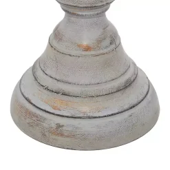 Slate Rustic Mango Wood 3-pc. Candle Holder Set