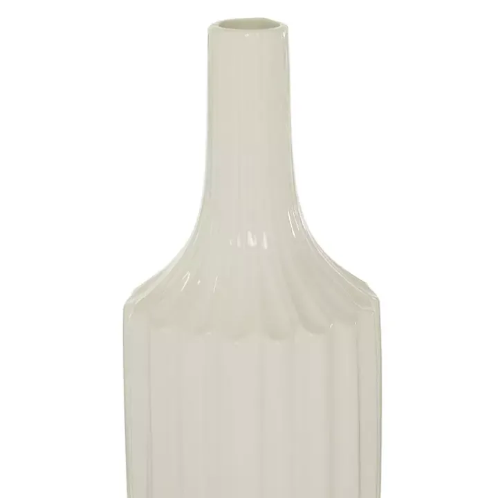 Slender Curtain Ribbed Vase, 19 in.