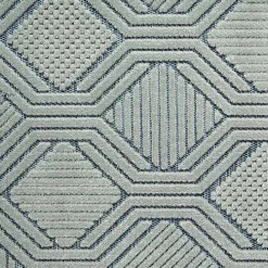 Smoky Blue Geometric Indoor/Outdoor Area Rug, 5x7