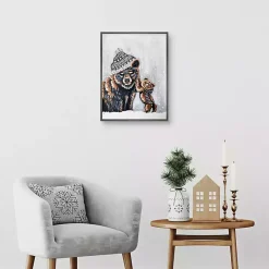 Snow Bear Family Framed Canvas Art Print
