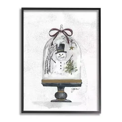 Snowman Cloche Framed Art Print