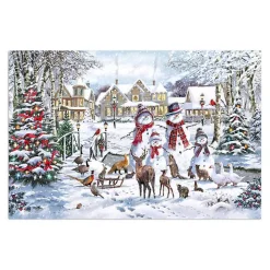 Snowman Family Canvas Art Print