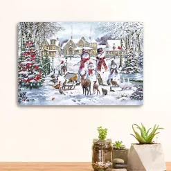 Snowman Family Canvas Art Print