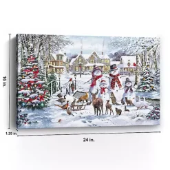 Snowman Family Canvas Art Print