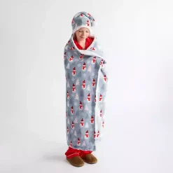 Snowman Kids Hooded Throw