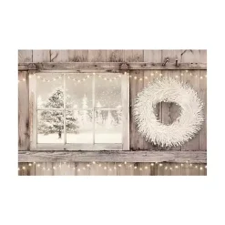 Snowy Barn View Canvas Art Print, 24x36