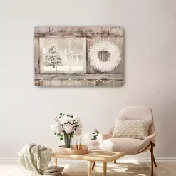 Snowy Barn View Canvas Art Print, 24x36