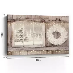 Snowy Barn View Canvas Art Print, 24x36