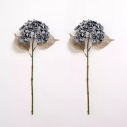 Snowy Blue Hydrangea Stems, Set of 2