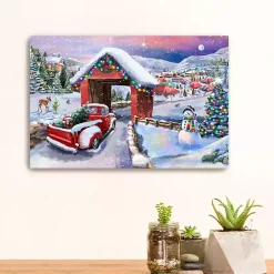 Snowy Christmas Road Trip Canvas Art Print, 16x24