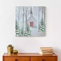 Snowy Church Canvas Art Print