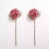 Snowy Red Hydrangea Stems, Set of 2